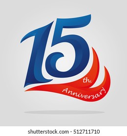 fifteen years anniversary celebration logotype. 15th anniversary logo