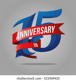 fifteen years anniversary celebration logotype. 15th anniversary logo with gray background