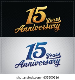fifteen years anniversary celebration logotype. 15th anniversary logo