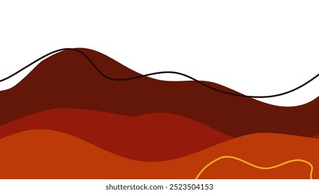 Fifth Abstract Orange gradient dark fluid shapes cover. Collection Horizontal backgrounds with different wavy shapes

