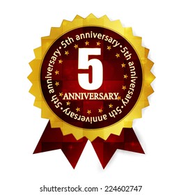 Fifth anniversary medal frame