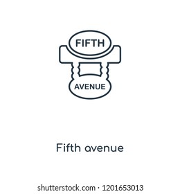 Fifth avenue concept line icon. Linear Fifth avenue concept outline symbol design. This simple element illustration can be used for web and mobile UI/UX.