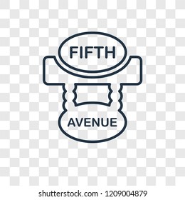 Fifth avenue concept vector linear icon isolated on transparent background, Fifth avenue concept transparency concept in outline style