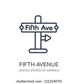 Fifth avenue icon. Fifth avenue linear symbol design from United states of america collection. Simple outline element vector illustration on white background.