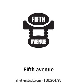 Fifth avenue icon vector isolated on white background, logo concept of Fifth avenue sign on transparent background, filled black symbol