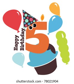 Fifth birthday card