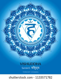 Fifth chakra illustration vector of Vishudda