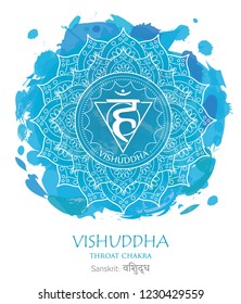 Fifth chakra illustration vector of Vishudda