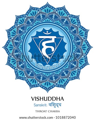 Fifth chakra illustration vector of Vishudda