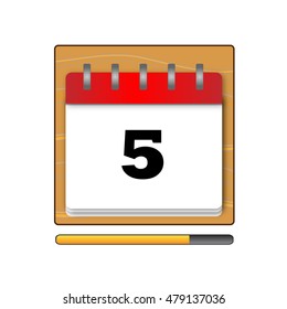 The fifth day in the calendar vector