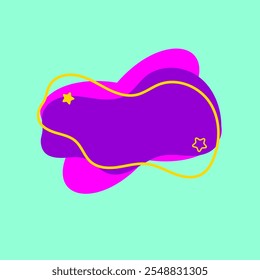 Fifth Funny Minimalist Abstract Shape Element with Star and Love icon. Fourth Style Shape Element. High Quality Vector Icon. Editable Vector