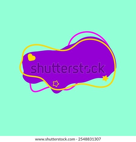 Fifth Funny Minimalist Abstract Shape Element with Star and Love icon. Fifth Style Shape Element. High Quality Vector Icon. Editable Vector