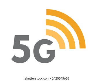 Fifth generation network icon. 5G wireless internet technology symbol or sign concept. Isolated on a white background.