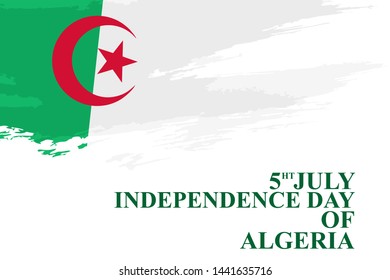 Fifth of July. Independence Day of Algeria vector illustration. Suitable for greeting card, poster and banner.