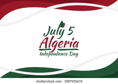 Fifth of July. Independence Day of Algeria vector illustration. Suitable for greeting card, poster and banner.