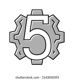 fifth number color icon vector. fifth number sign. isolated symbol illustration