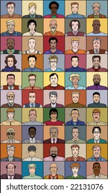 Fifty adult men of various age and different nationality