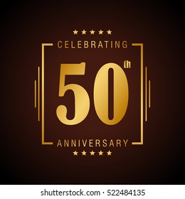 Fifty anniversary celebration logotype. 50th anniversary logo collection. Anniversary label. Anniversary logo template. Anniversary sign. Vector Illustration
