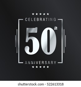 Fifty anniversary celebration logotype. 50th anniversary logo collection. Anniversary label. Anniversary logo template. Anniversary sign. Vector Illustration