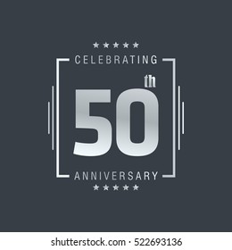Fifty anniversary celebration logotype. 50th anniversary logo collection. Anniversary label. Anniversary logo template. Anniversary sign. Vector Illustration