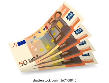 Fifty euro banknote, vector illustration
