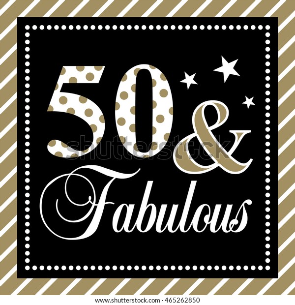 Fifty Fabulous Birthday Anniversary Card Stock Vector Royalty