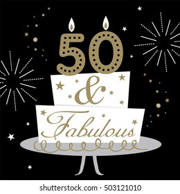 fifty and fabulous greeting card