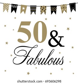 fifty and fabulous greeting card