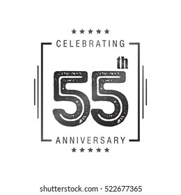 Fifty Five Anniversary Celebration Logotype 55th Stock Vector (Royalty ...