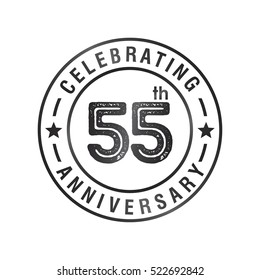 Fifty Five anniversary celebration logotype. 55th anniversary logo collection. Anniversary label. Anniversary logo template. Anniversary sign. Vector Illustration