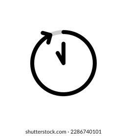 Fifty Five Minutes Clock Count Simple Vector Icon