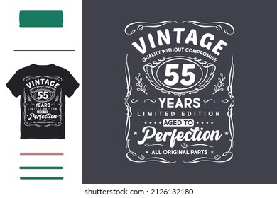 Fifty five years birthday t shirt design 