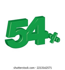 fifty four 54 3d plastic effect number percentage symbol