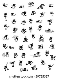 fifty funny sheep vector set