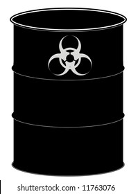 50 Gallentrommel oder schwarzer Fass mit Biogefährdungszeichen - Vektorgrafik