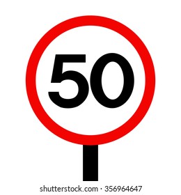 Fifty Kilometres Per Hour Speed Limit Sign