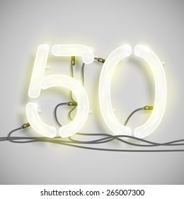 Fifty, made by NeON typeset, vector