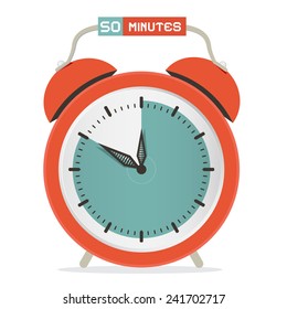 Fifty Minutes Stop Watch - Alarm Clock Vector Illustration 