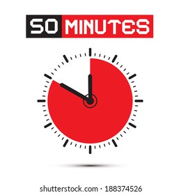 Fifty Minutes Stop Watch - Clock Vector Illustration