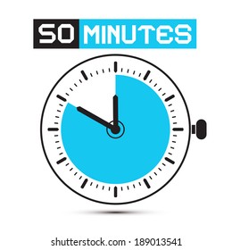 Fifty Minutes Stop Watch - Clock Vector Illustration