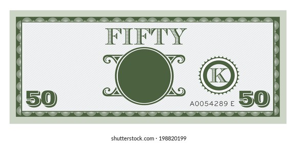 Fifty money bill image. With space to add your text, information and image.