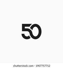 Fifty number 50 logo icon sign symbol design template