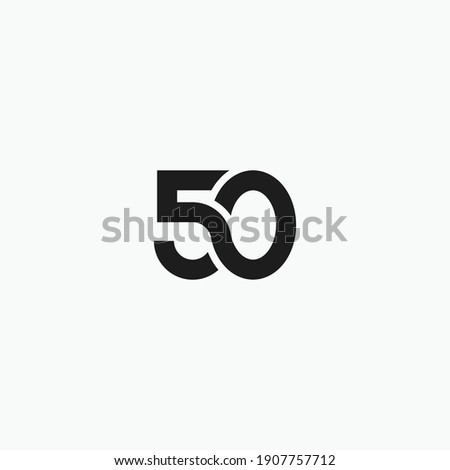 Fifty number 50 logo icon sign symbol design template