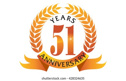 Fifty One Years Gift Box Ribbon Anniversary 