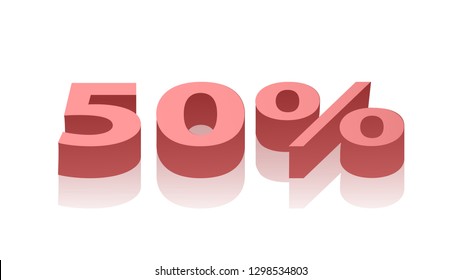Fifty percent 3d vector design. vector