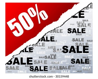 fifty percent discount background vector illustration
