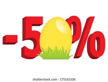 Fifty percent discount banner with Easter egg 