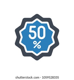 Fifty Percent Discount Icon