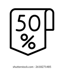 Fifty percent discount icon, Vector graphics