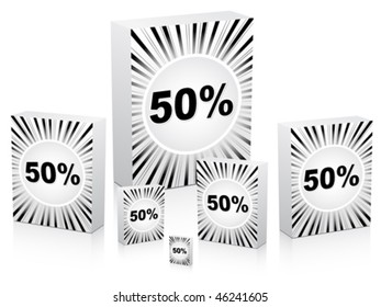 50% de descuento en cajas